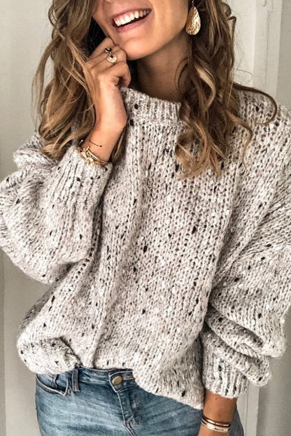 Women's Sweater – Oversized Fit – Chunky Knit – Round Neck – Long Sleeves – Soft Wool