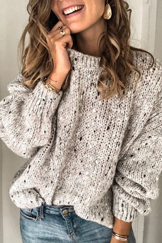 Women's Sweater – Oversized Fit – Chunky Knit – Round Neck – Long Sleeves – Soft Wool