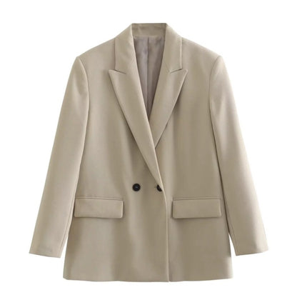 Double-Breasted Women's Blazer - Tailored Fit - Notched Lapel