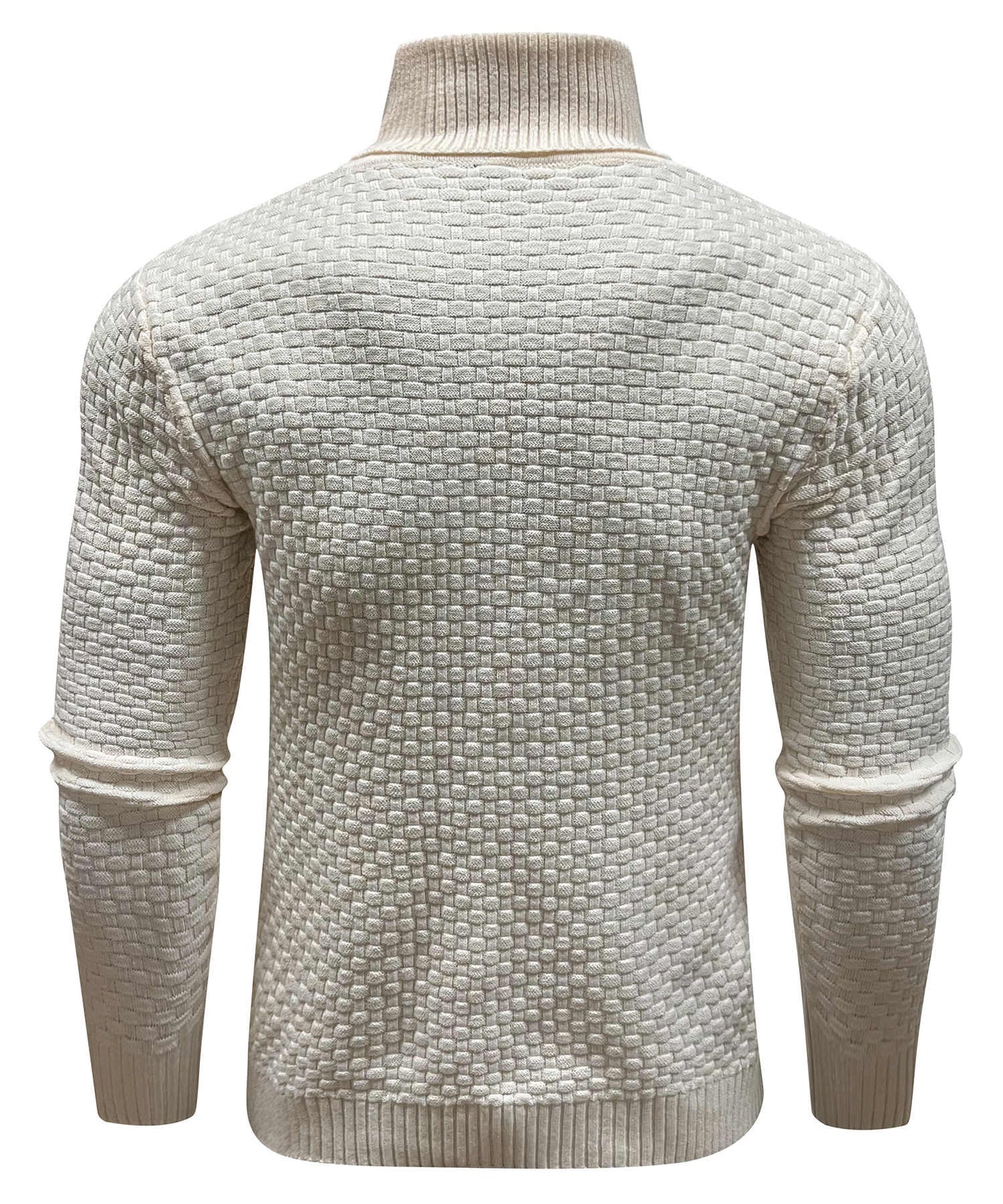 Arthur Slim Fit Turtleneck Sweater | Geometric Pattern Long Sleeve Sweater