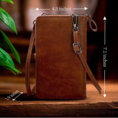 Amelia Compact Crossbody Wallet Bag | Flap Closure Adjustable Strap Bag