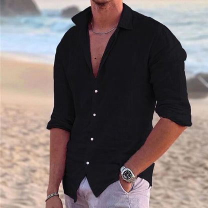 Men's Shirt – Relaxed Fit – Long Sleeve – Lightweight and Breathable – Casual Look