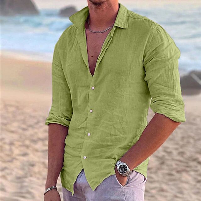 Men's Shirt – Relaxed Fit – Long Sleeve – Lightweight and Breathable – Casual Look