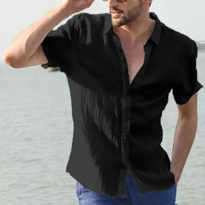 Men's Shirt with Short Sleeves – Relaxed Fit – Breathable – Button Closure