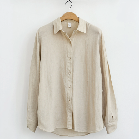 Men's Shirt – Relaxed Fit – Long Sleeve – Breathable Linen – Button Closure Casual