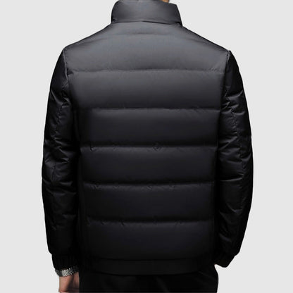 Oscar Quilted Puffer Jacket | Contrast Collar Hip-Length Jacket