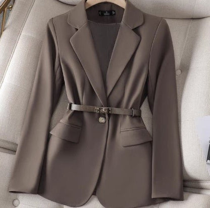 Women's Blazer – Tailored Fit – Belted Waist – Long Sleeves – Formal Look