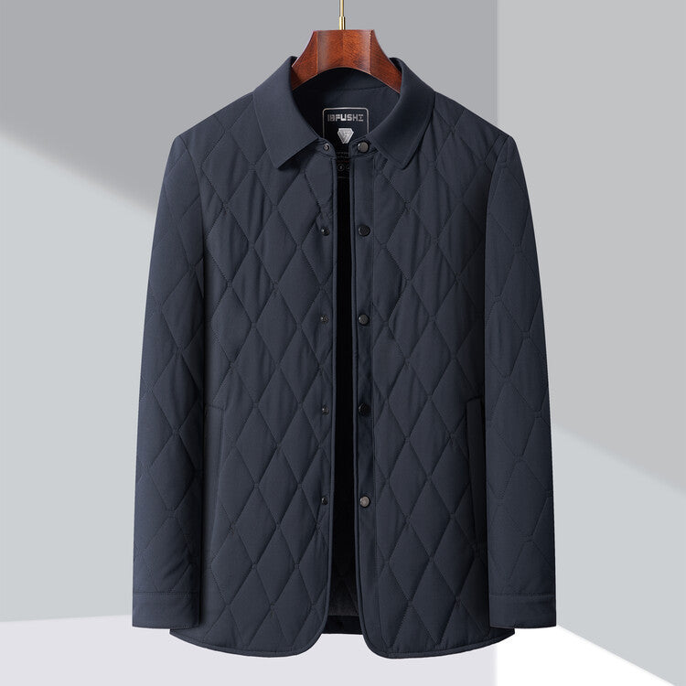Harrison Quilted Jacket | Button Front Classic Collar Hip-Length Jacket