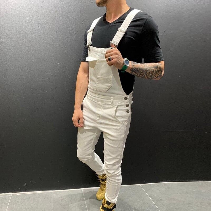 Herre Overalls - Slankt Tapered Fit - Justerbare Stropper - Holdbart Twillmateriale