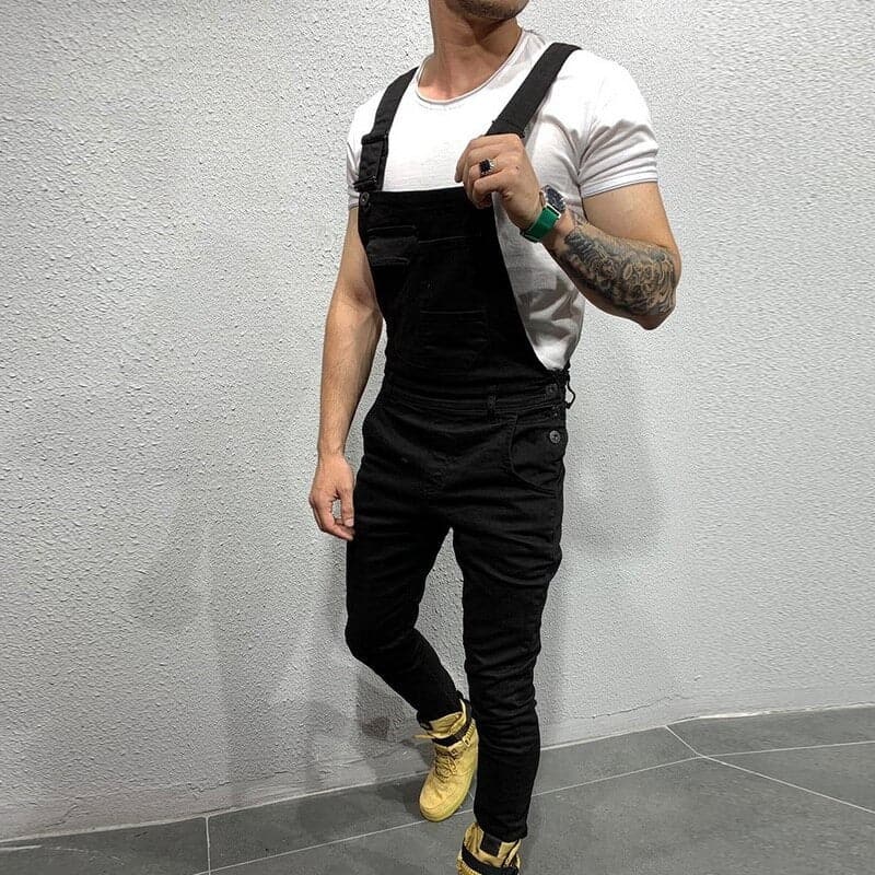 Herre Overalls - Slankt Tapered Fit - Justerbare Stropper - Holdbart Twillmateriale