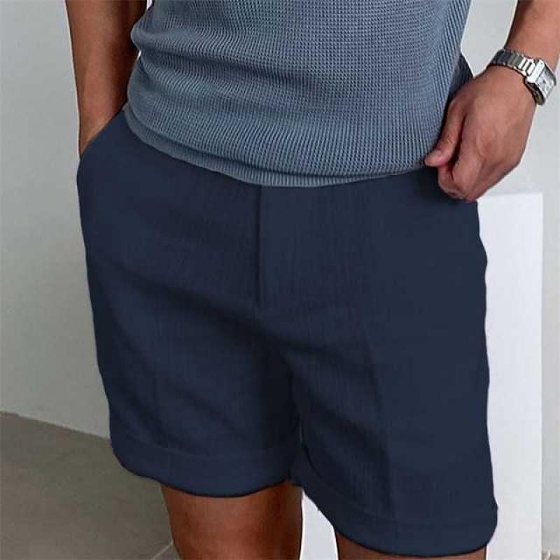 Men's Shorts – Relaxed Fit – Natural Fibers – Rolled-Up Legs – Breathable Design