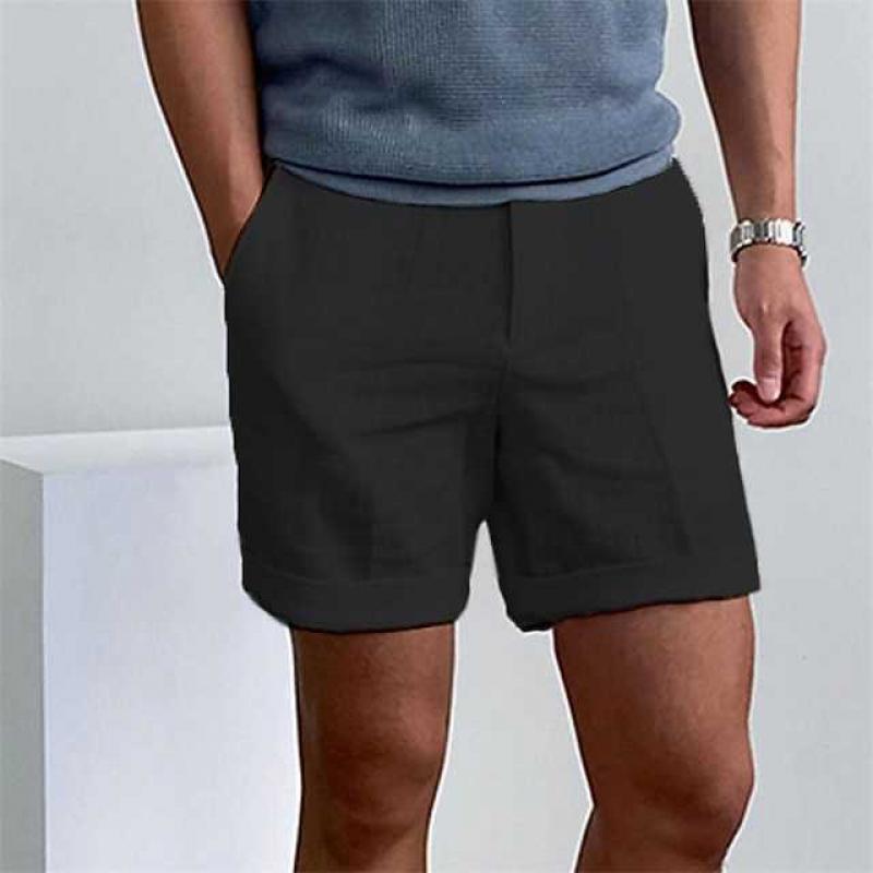 Herre Shorts – Afslappet Pasform – Linned – Oprullede Ben – Åndbart Til Hverdagsbrug