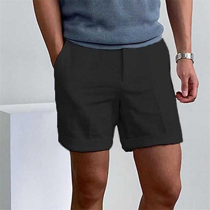 Herre Shorts – Afslappet Pasform – Linned – Oprullede Ben – Åndbart Til Hverdagsbrug