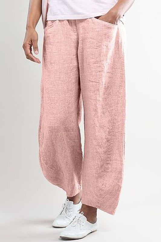 Women's Pants – Wide Fit – Full Length – Breathable Material – With Pockets