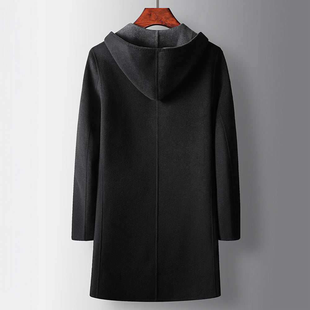 Arthur Wool-Blend Hooded Coat | Reversible Button Front Coat