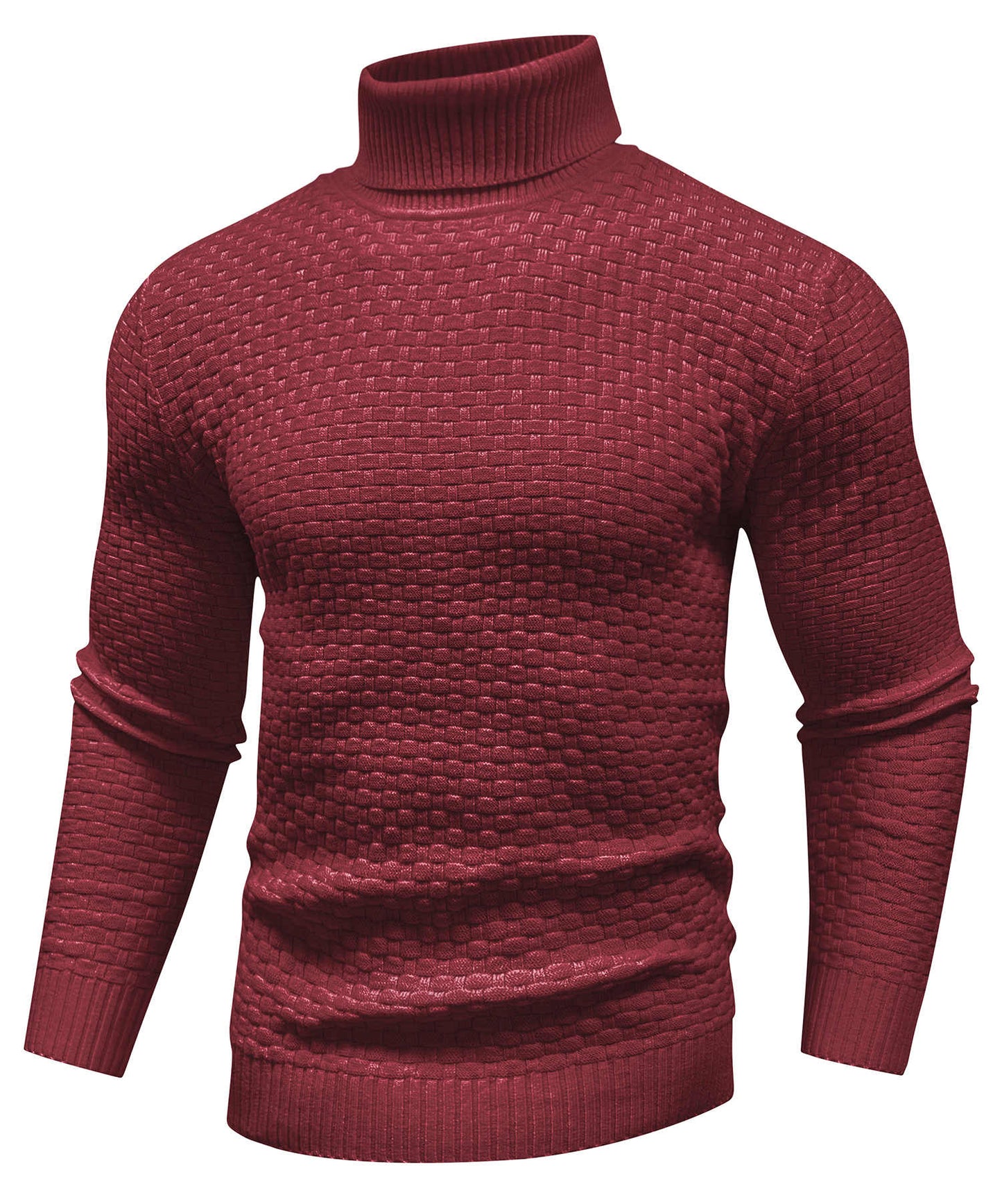 Arthur Slim Fit Turtleneck Sweater | Geometric Pattern Long Sleeve Sweater