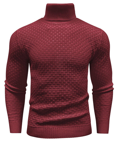 Arthur Slim Fit Turtleneck Sweater | Geometric Pattern Long Sleeve Sweater