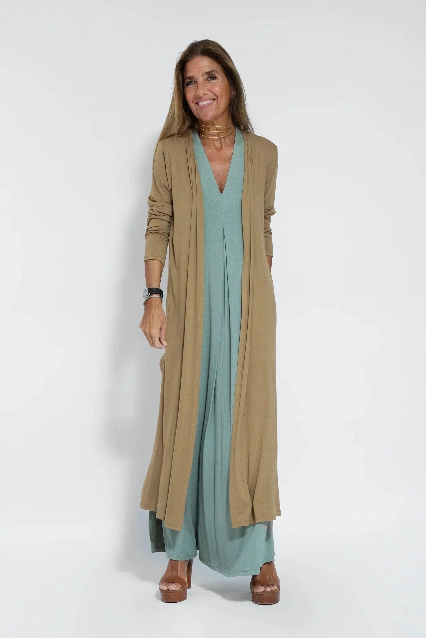 Women's Maxi Dress - Sleeveless V-neck - Light and Flowy Fit - Elegant Long Style