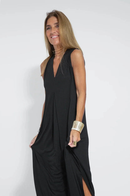 Women's Maxi Dress - Sleeveless V-neck - Light and Flowy Fit - Elegant Long Style