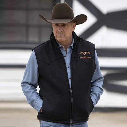 Men's Vest – Regular Fit – Wind-Resistant Woven Material – Zipper – Embroidered Detail