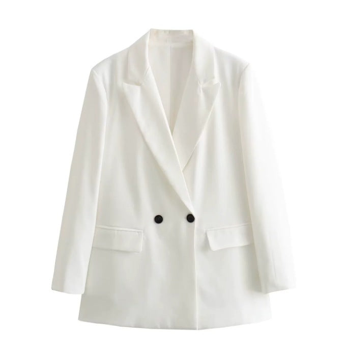 Double-Breasted Women's Blazer - Tailored Fit - Notched Lapel