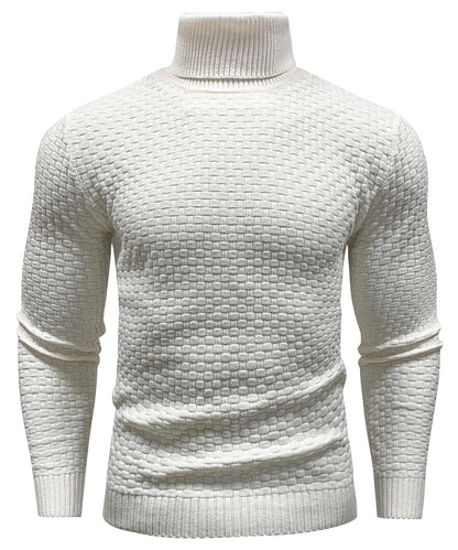Arthur Slim Fit Turtleneck Sweater | Geometric Pattern Long Sleeve Sweater