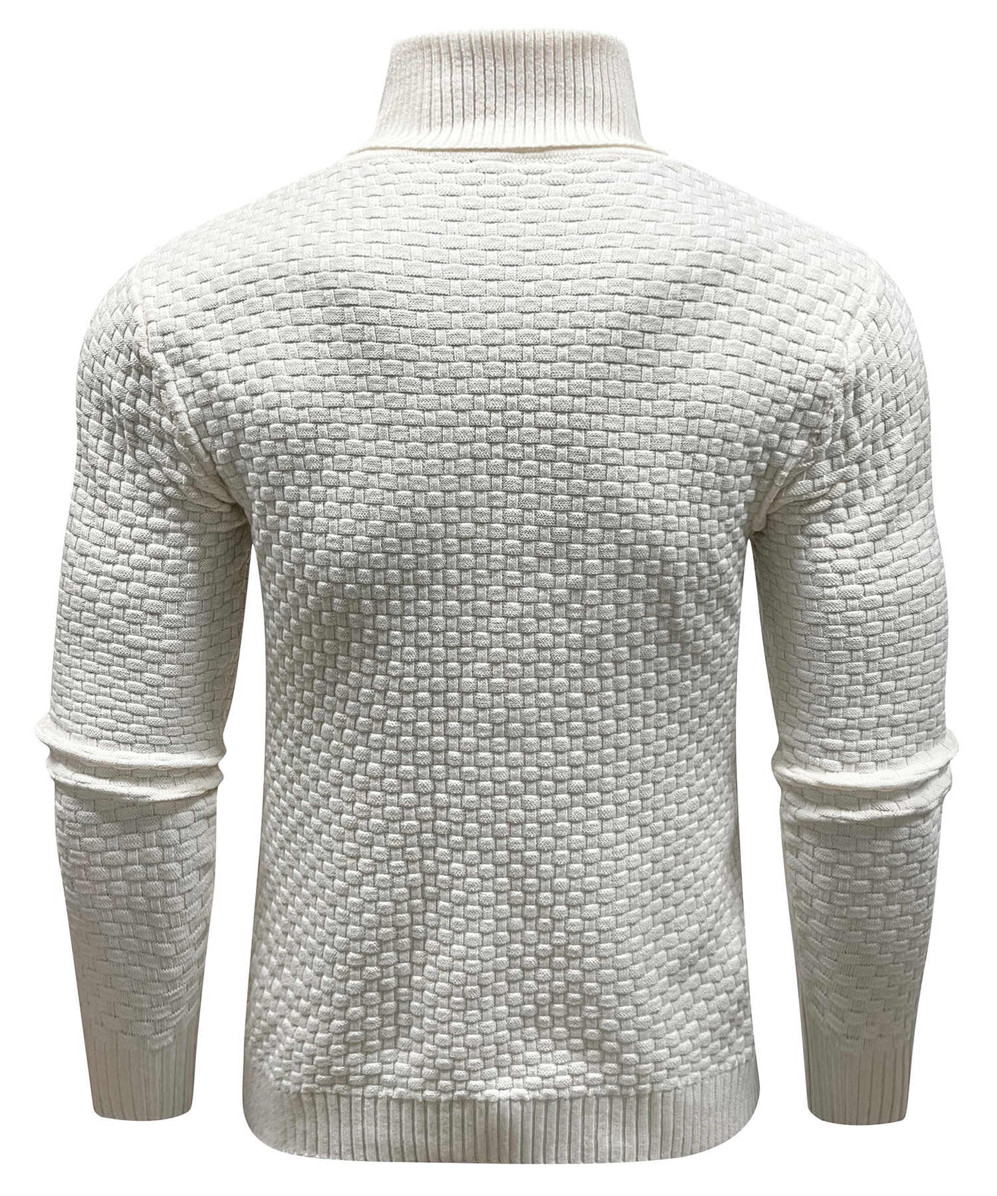 Arthur Slim Fit Turtleneck Sweater | Geometric Pattern Long Sleeve Sweater