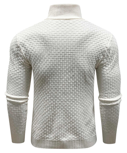 Arthur Slim Fit Turtleneck Sweater | Geometric Pattern Long Sleeve Sweater