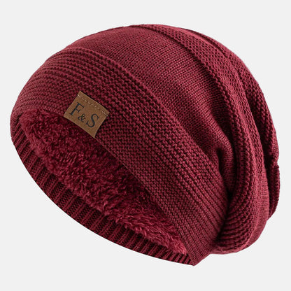 Henry Fleece Slouchy Fit Beanie | Knit Ribbed Brim Beanie