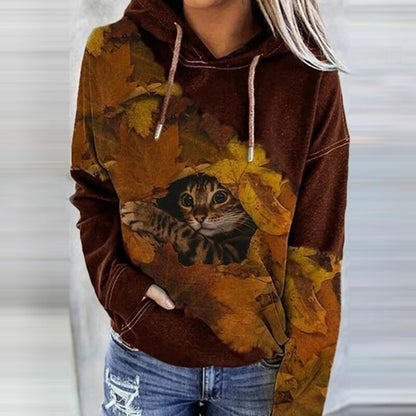 Women's Hoodie – Relaxed Fit – Artistic Print – Soft Cotton Feel – Kangaroo Pocket