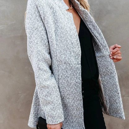 Blazer til kvinder - Åben front - Skræddersyet pasform - Tekstureret stof - Klassisk look
