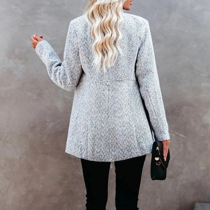 Blazer til kvinder - Åben front - Skræddersyet pasform - Tekstureret stof - Klassisk look