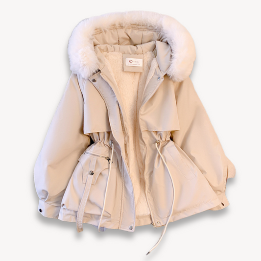 Women’s Parka Jacket - Faux Fur Lining - Removable Hood - Adjustable Fit