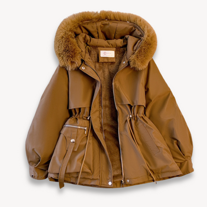 Women’s Parka Jacket - Faux Fur Lining - Removable Hood - Adjustable Fit